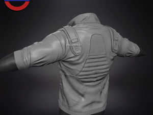 Sci fi cyberpunk jacket Game ready v1 3D Model