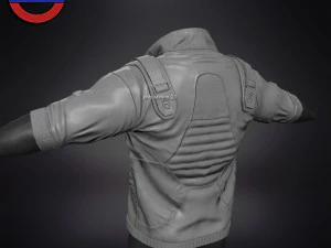 Jaqueta cyberpunk de fic&ccedil;&atilde;o cient&iacute;fica pronta para o jogo v1 Modelo 3D