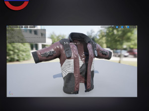 Sci fi cyberpunk jacket Game ready v1 3D Model