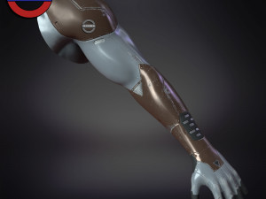 Sci fi cyborg arm v5 game ready 3D Model