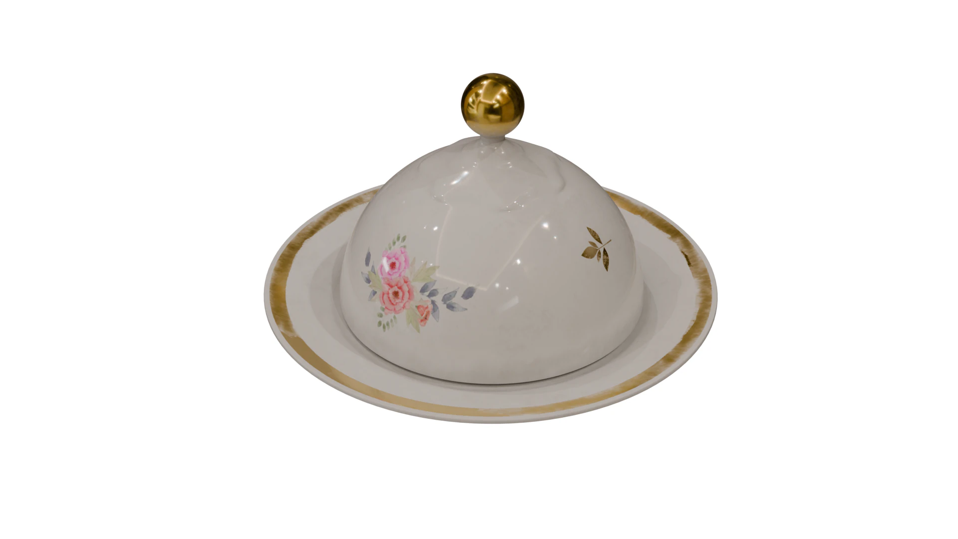 Soviet-Eastern europe butter dish 3D Model .c4d .max .obj .3ds .fbx .stl .blend