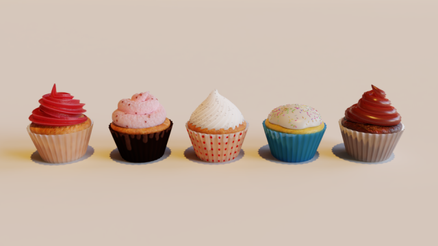 cupcakes 3D Model .c4d .max .obj .3ds .fbx .stl .blend 