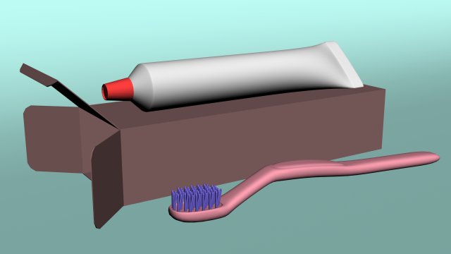 tooth-paste tube tooth-brush 3Dモデル .c4d .max .obj .3ds .fbx .stl .blend 