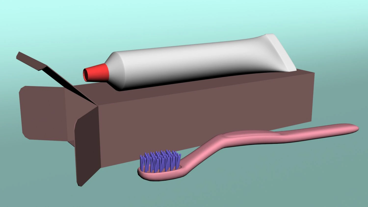 tooth-paste tube tooth-brush 3D Model .c4d .max .obj .3ds .fbx .stl .blend 