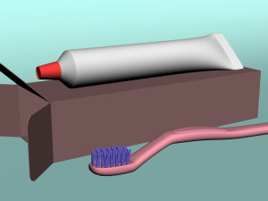 tooth-paste tube tooth-brush 3Dモデル
