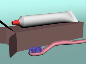 spazzolino da denti in tubetto di dentifricio Modello 3D