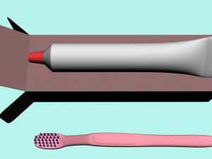 tooth-paste tube tooth-brush 3Dモデル