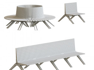 accoya garden furniture set 3D Model