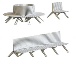 accoya garden furniture set 3D Model