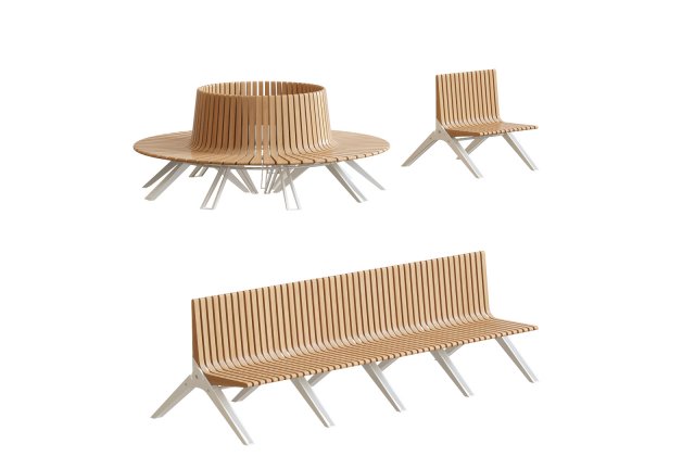 accoya garden furniture set 3D Model .c4d .max .obj .3ds .fbx .stl .blend 