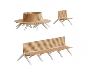 accoya garden furniture set 3D Model