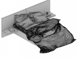 striped bed 3D Model