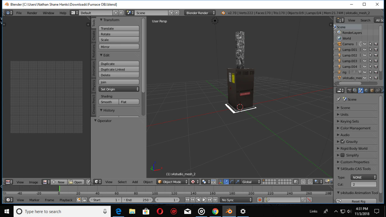 home furnace 3D Model .c4d .max .obj .3ds .fbx .stl .blend 