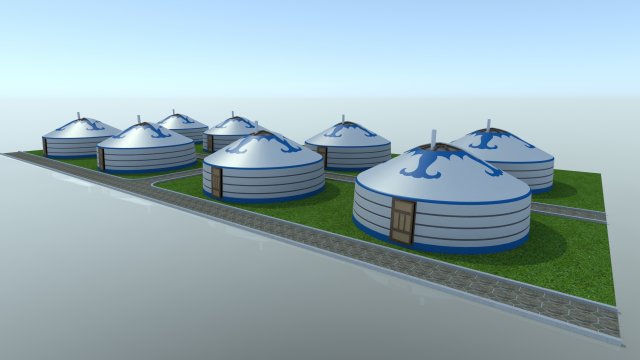 mongolian house Modello 3D .c4d .max .obj .3ds .fbx .stl .blend 
