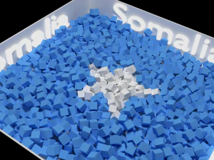 소말리아 국기 큐브 3D 모델