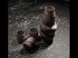 3d pottery sake set 3D Models