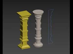 Decorative Classic Columns 3D Model