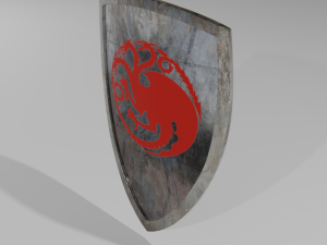 shield with targarian logo Modello 3D