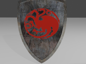 shield with targarian logo Modello 3D