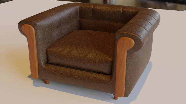 leather chair 3D Model .c4d .max .obj .3ds .fbx .stl .blend 