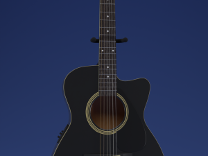 black electric guitar 3D Model