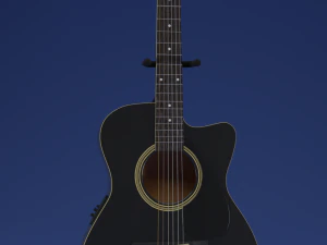 zwarte elektrische gitaar 3D Model