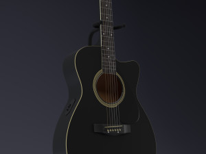 black electric guitar Modelo 3D