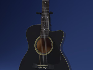 black electric guitar Modelo 3D