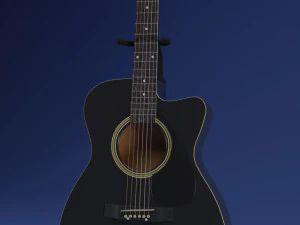 black electric guitar 3D Model