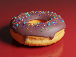donut and cup coffee 3D Model