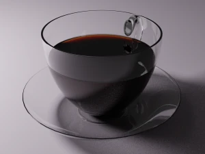 donut and cup coffee 3D Model