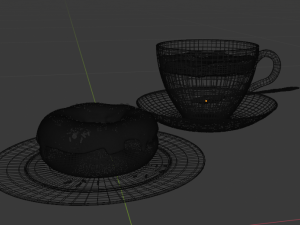 donut and cup coffee Modèle 3D