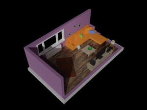 low-poly interior 3D 모델