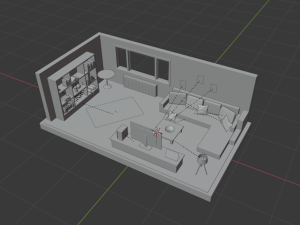 low-poly interior 3D 모델