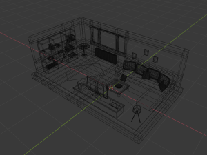 low-poly interior 3D 모델