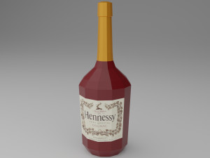 low poly set of 4 bottles Modelo 3D