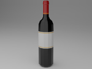 low poly set of 4 bottles Modelo 3D