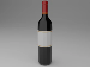 conjunto low poly de 4 garrafas Modelo 3D