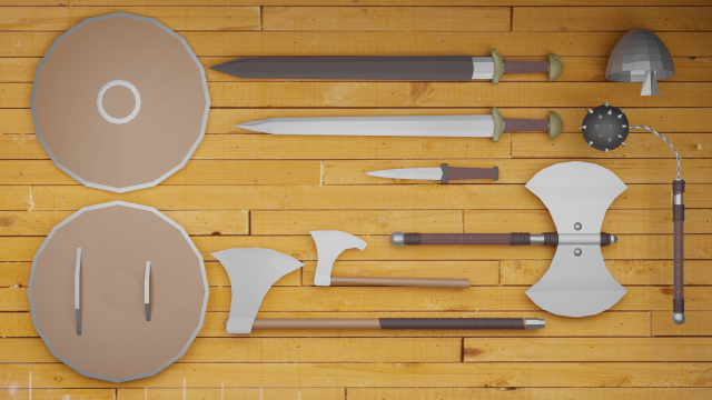 low poly viking Modelo 3D .c4d .max .obj .3ds .fbx .stl .blend 