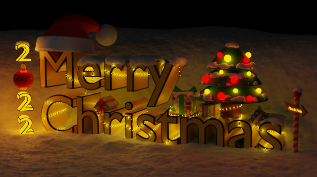 christmas inscription 3D Модель .c4d .max .obj .3ds .fbx .stl .blend 