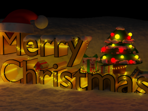 christmas inscription 3D Model