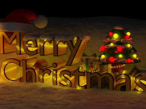 크리스마스 비문 3D 모델