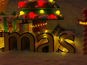 christmas inscription 3D Модель