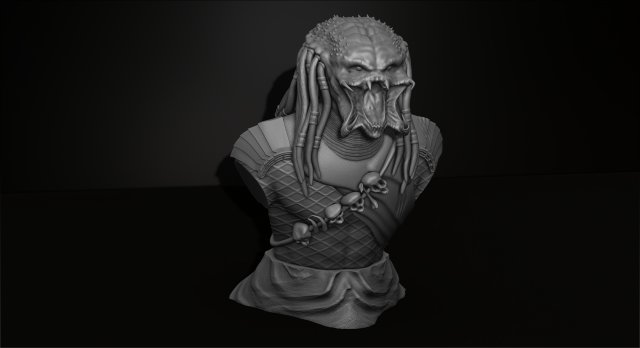 predator bust figurine 3d printing assembly Modèles 3D en vedette .c4d .max .obj .3ds .fbx .stl .blend 