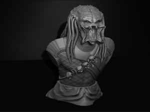 predator bust figurine 3d printing assembly 3D Print Model