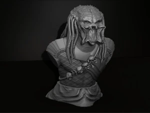 Estatueta de busto de predador montagem de impressão 3D Modelo de Impressão 3D