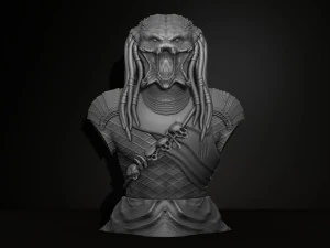 predator bust figurine 3d printing assembly 3D Print Model
