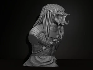 predator bust figurine 3d printing assembly 3D Print Model