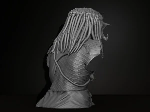 predator bust figurine 3d printing assembly 3D Print Model