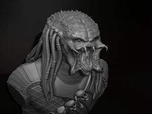 predator bust figurine 3d printing assembly 3D Print Model
